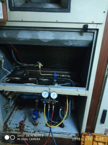 Kontrol oda kliması kompresör değişimi, bakım ve evaporatör temizliği